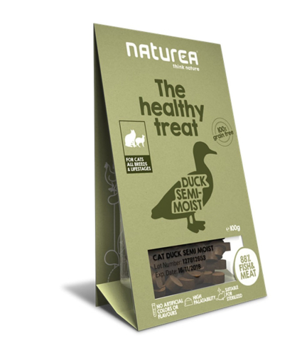 Snacks til kat med and, Naturea godbidder, 100% naturlige snacks, treats 