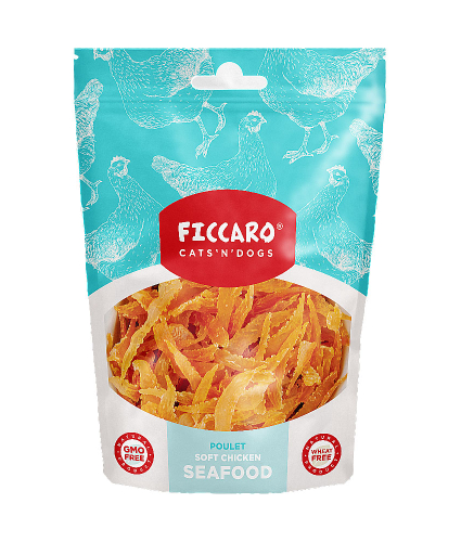 Ficcaro godbidder til katte og hunde 100 gr. Soft Chicken Seafood