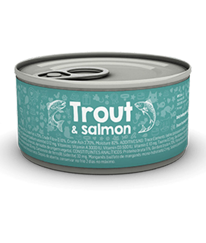 Naturea Trout & Salmon vådfoder til katte og killinger, 85 gr