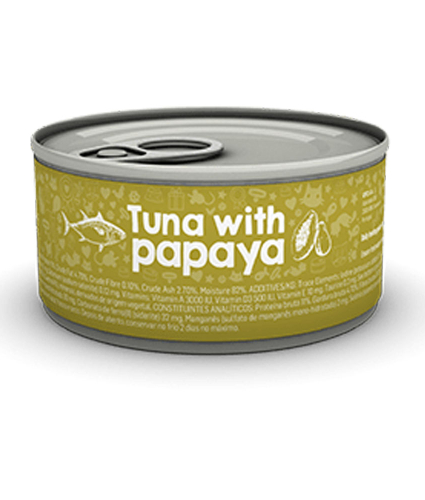 Naturea Tuna with papaya vådfoder til katte og killinger, 85 gr.