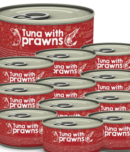 Naturea Tuna with Prawns vådfoder til katte, køb 12 dåser for 10 dåsers pris
