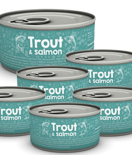 Naturea Trout & Salmon vådfoder til katte, køb 6 dåser betal kun for 5