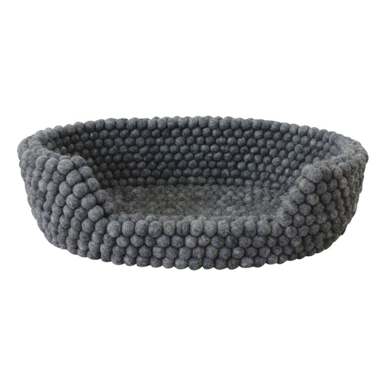 Ball Pet Basket kurv i farven Charcoal Grey fra Wooldot, 40x30 cm
