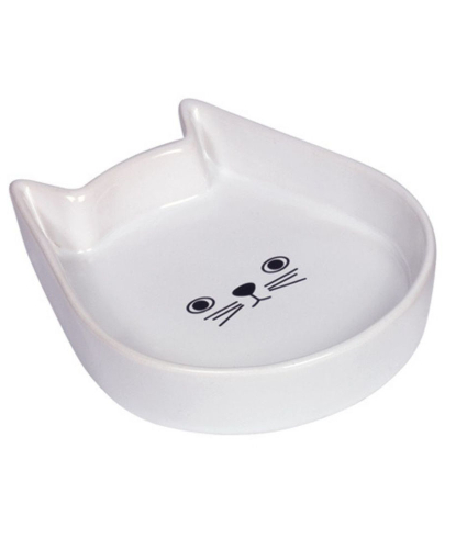 Keramik madskål med ører til katte, 200 ml